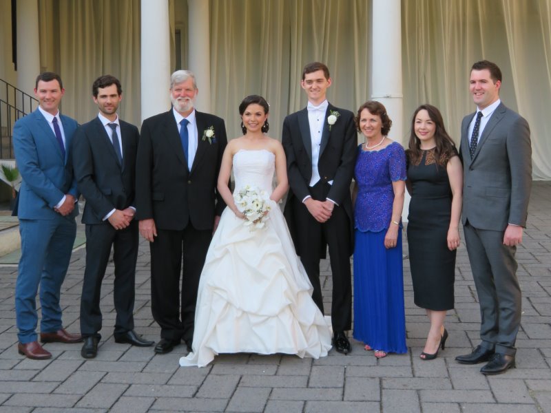 The happy couple with those of the immediate family present